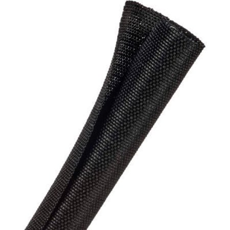 TECHFLEX Techflex F6 Woven Split Wrappable Sleeve 3/4in Dia., 150', Black F6W0.75BK-150